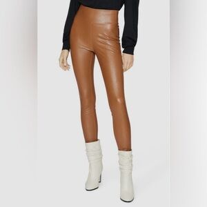 PAIGE Tan Leather leggings